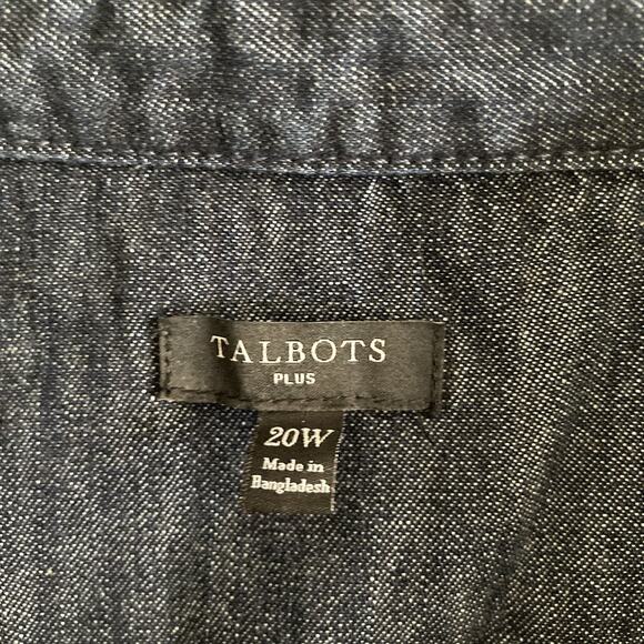 Talbots Denim Chambray denim Shirt Dress Long Sleeve 100% Cotton Plus size 20W - Picture 3 of 14